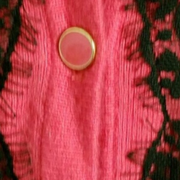 💗 Beautiful Victorian Inspired Hot Pink & Black Lace Cardigan - XS - Picture 5 of 7